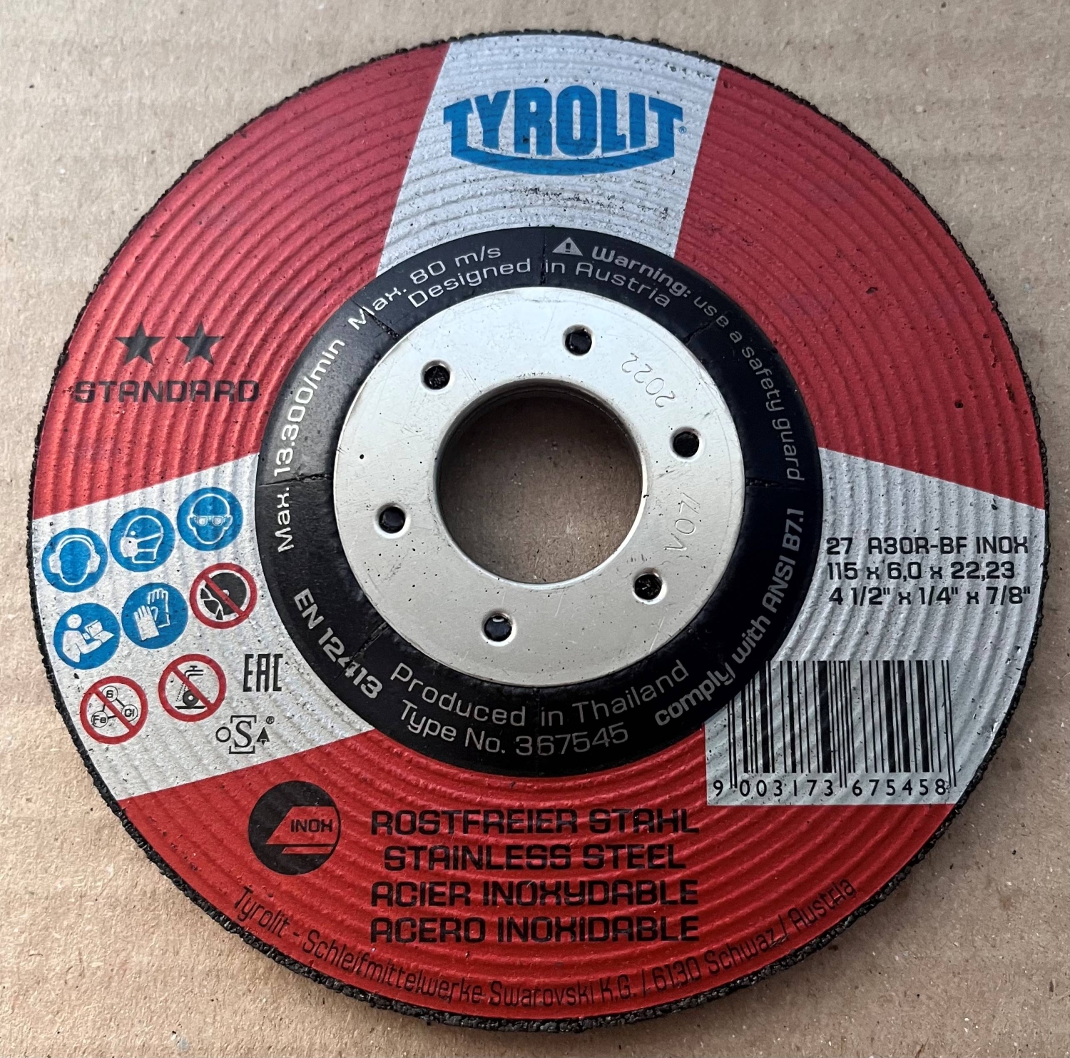 Tyrolit nagyolókorong 115x6,0x22,23